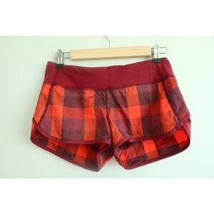 Lululemon Run: Speed Short *2-way Stretch Size 4 Yama Check YCFT/RUBE 69021